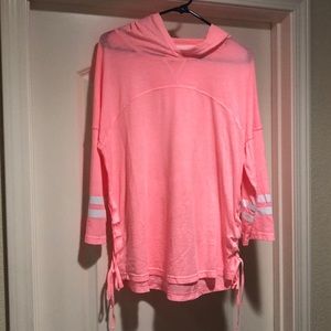 SO Pink Varsity Perfect Tee Striped Rugby Sleeves